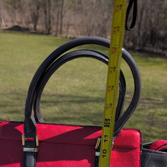 Nicole Lee Red and Black Studded Handbag - Picture 5 of 11